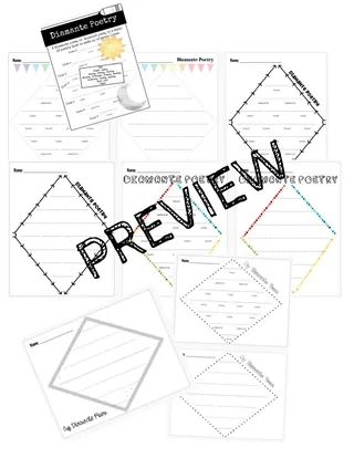 Diamante Poetry – Posters & Graphic Organizers – preview 1