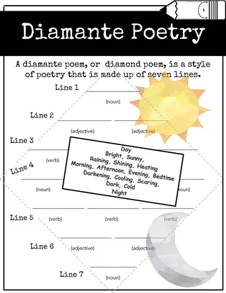 Diamante Poetry – Posters & Graphic Organizers – preview 2