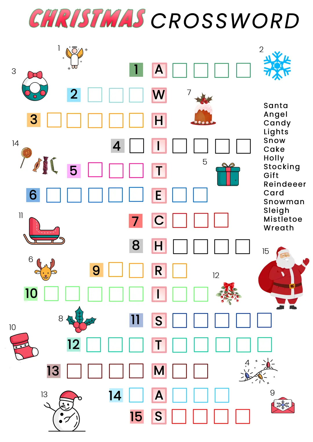 Differentiated Christmas crossword for ESL learners – cover