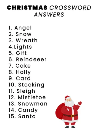 Differentiated Christmas crossword for ESL learners – sample page 3