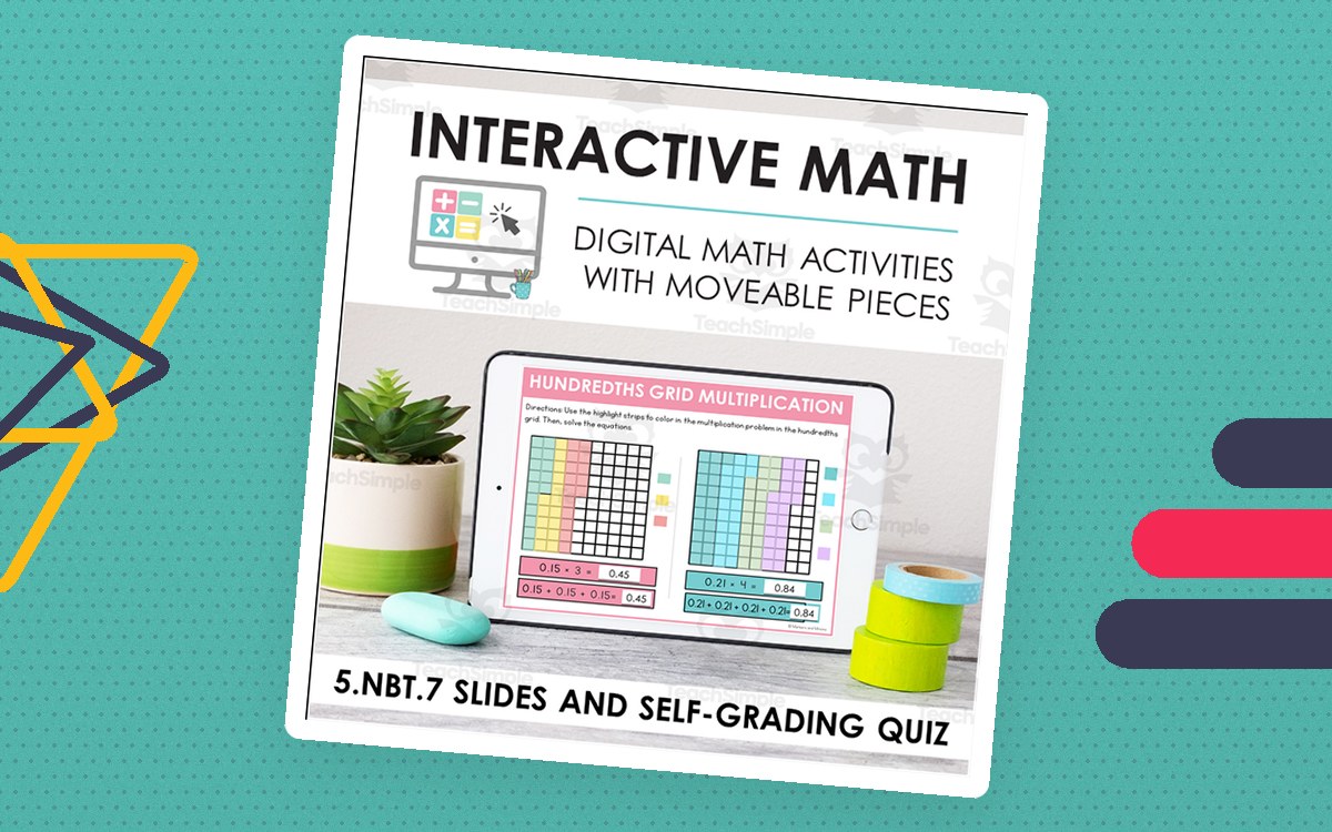 Digital Math for 5.NBT.7 - Add, Subtract, Multiply, and Divide Decimals (Slides + Self-Grading Quiz) teaching resource preview