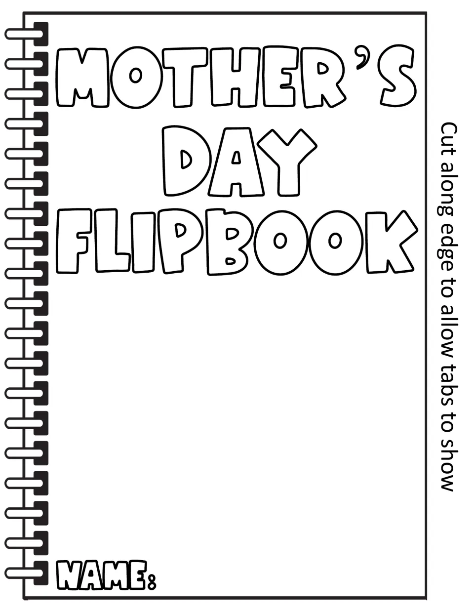 Alternate flipbook cover with the title and a name line but open space below for students to draw their own picture
