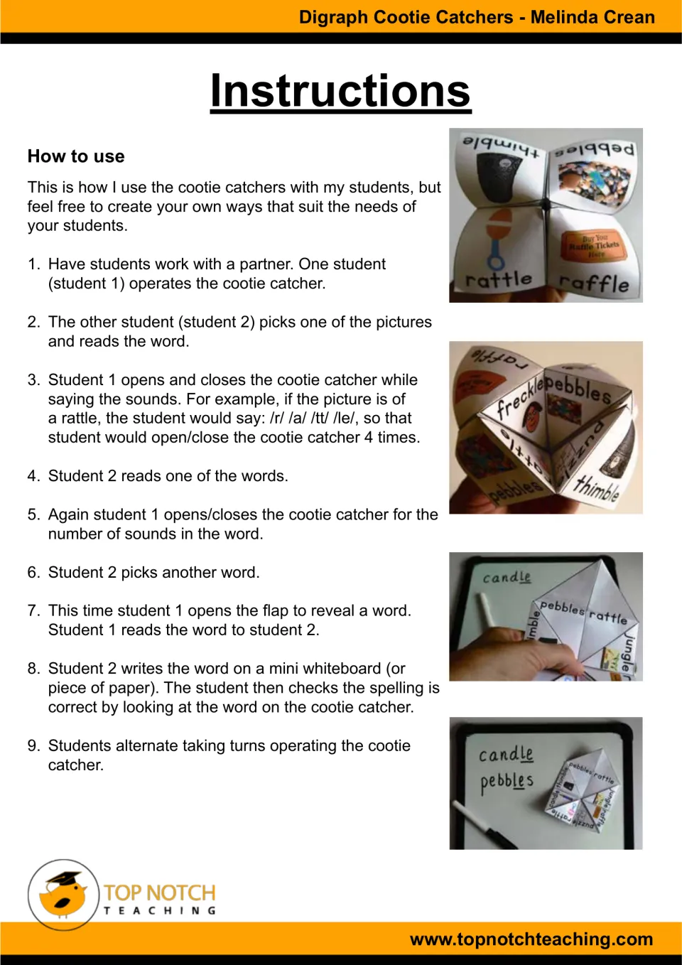 How to use: partner routine where one student opens the flaps per sound while the other reads and spells words