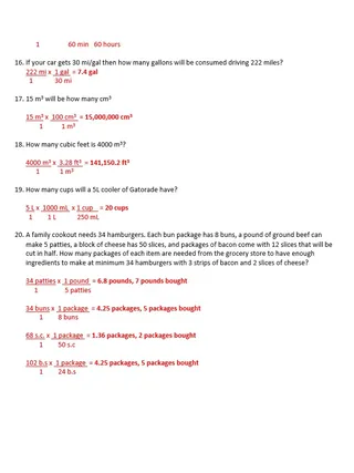 Dimensional Analysis Worksheet - 20 Conversion Problems – preview 2