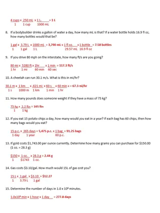 Dimensional Analysis Worksheet - 20 Conversion Problems – preview 3