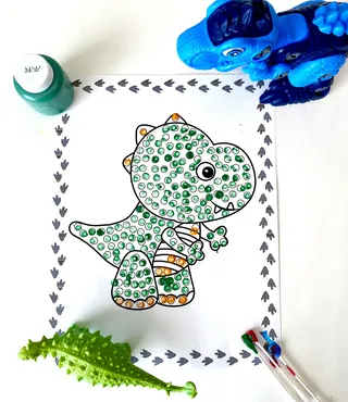 Dinosaur Q-Tip Art Packet – sample page 2