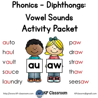 AU & AW Diphthong – Vowel Sounds Activity Packet – cover