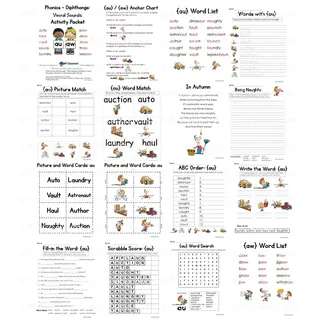 AU & AW Diphthong – Vowel Sounds Activity Packet – sample page 2