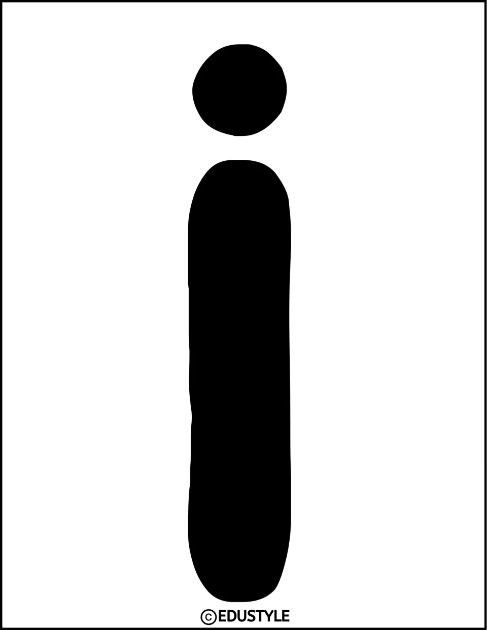 Graduation bulletin board and door decor lowercase letter i in solid black, printed for the display