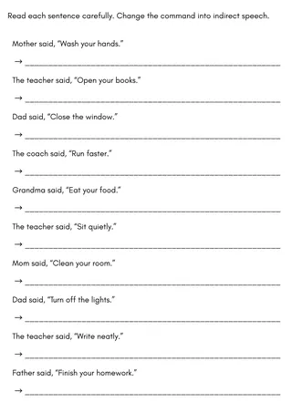 direct and indirect speech worksheet for grade 4 – sample page 2