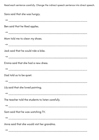 direct and indirect speech worksheet for grade 4 – sample page 3