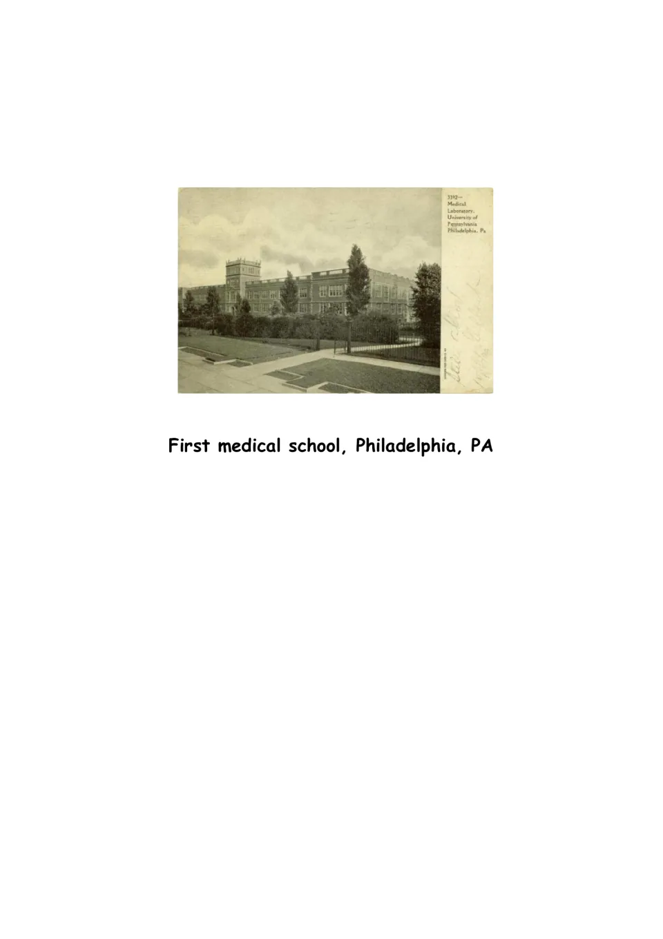 Biography picture page: a Philadelphia medical school accompanies Blackwell’s hope to study medicine there