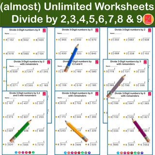 Division: 3-Digit by 1-Digit Worksheets – sample page 2