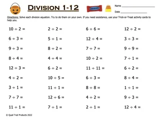 Division Facts 1–12 – Trick or Treat Worksheets – sample page 4