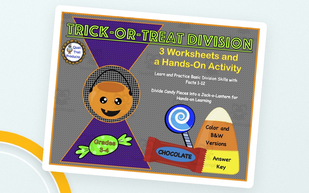 Division Facts 1–12 – Trick or Treat Worksheets preview