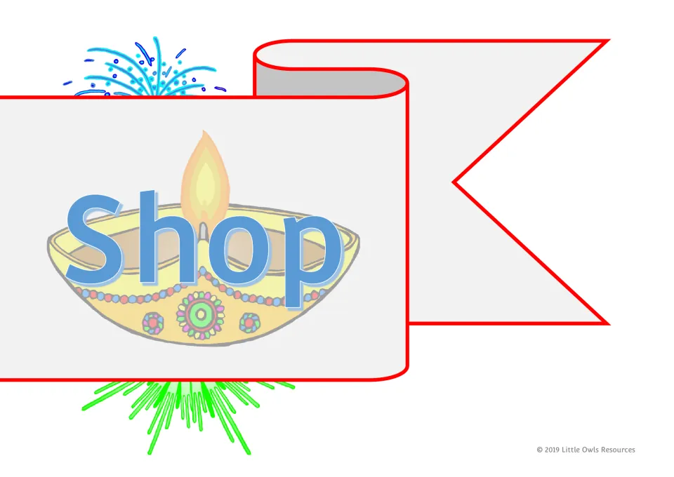 Third sheet of the three-part shop banner, displaying the word 'Shop' to complete the shop sign