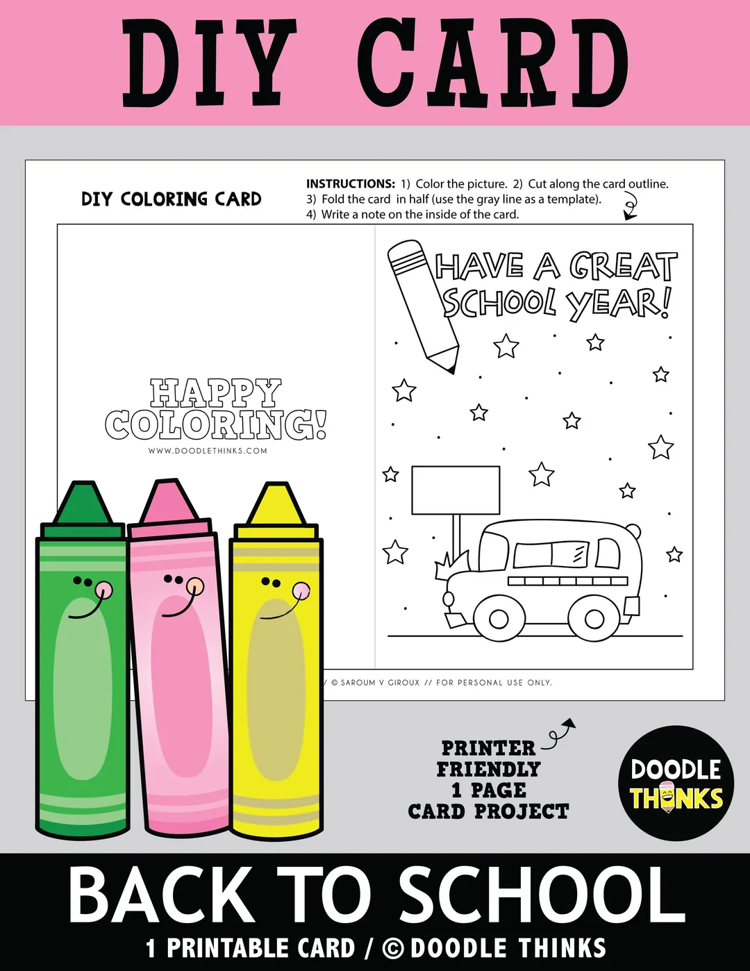DIY Back to School Greeting Card Paper Craft Project – cover