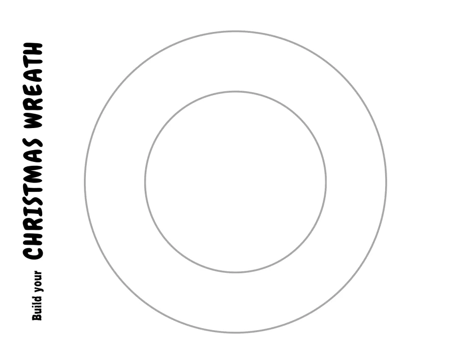 Christmas wreath base template: a large blank ring for assembling the resource's leaves and decorations