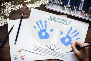 DIY Handprint Calendar - January Poem & Colouring Activity, Winter Art – preview 3