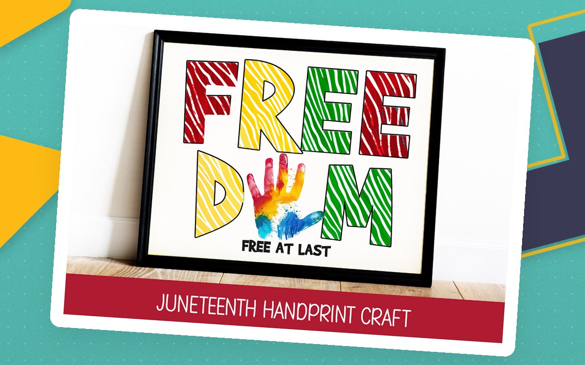 DIY JUNETEENTH POSTER, HANDPRINT CRAFT, AFRICAN AMERICAN HISTORY teaching resource preview