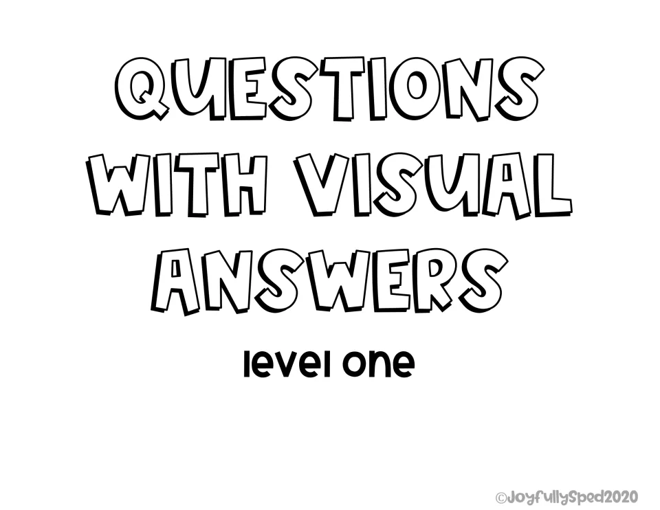 Comprehension section divider labeled 'Questions with Visual Answers' and 'level one'
