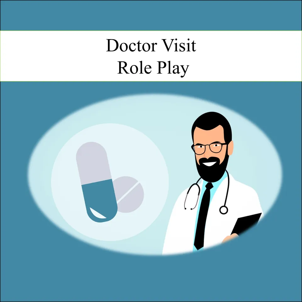 Doctor Visit Role Play cover introduces the speaking activity in which students act as doctors and patients.