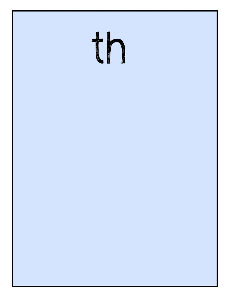 Digraph sorting mat labeled th, used to collect matching picture pieces such as tooth, think, and thumb