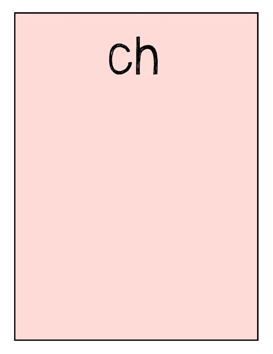 Digraph sorting mat labeled ch, used to collect matching picture pieces such as couch, cherry, and chick