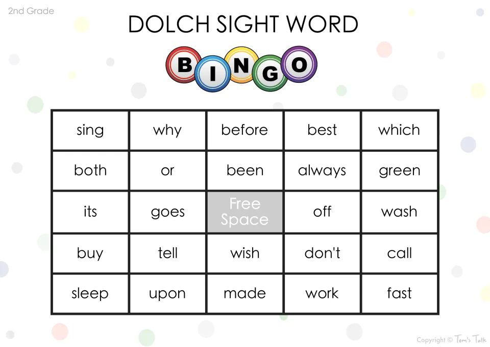 Sight word bingo card: students find and cover called words like sing, before, been, don't, upon and made to read them