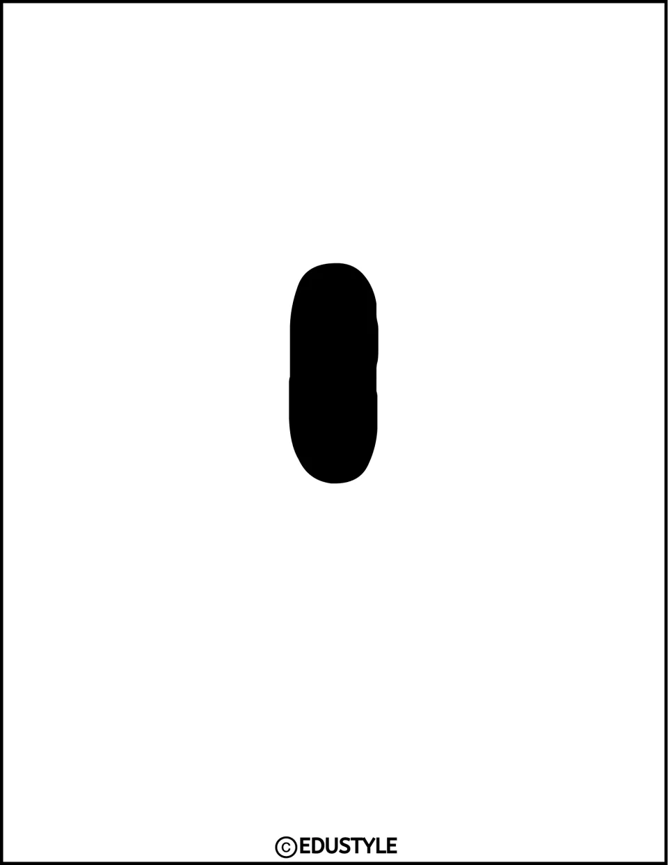 Apostrophe for the DON'T banner: a single black rounded mark centered on its own sheet, to place between N and T