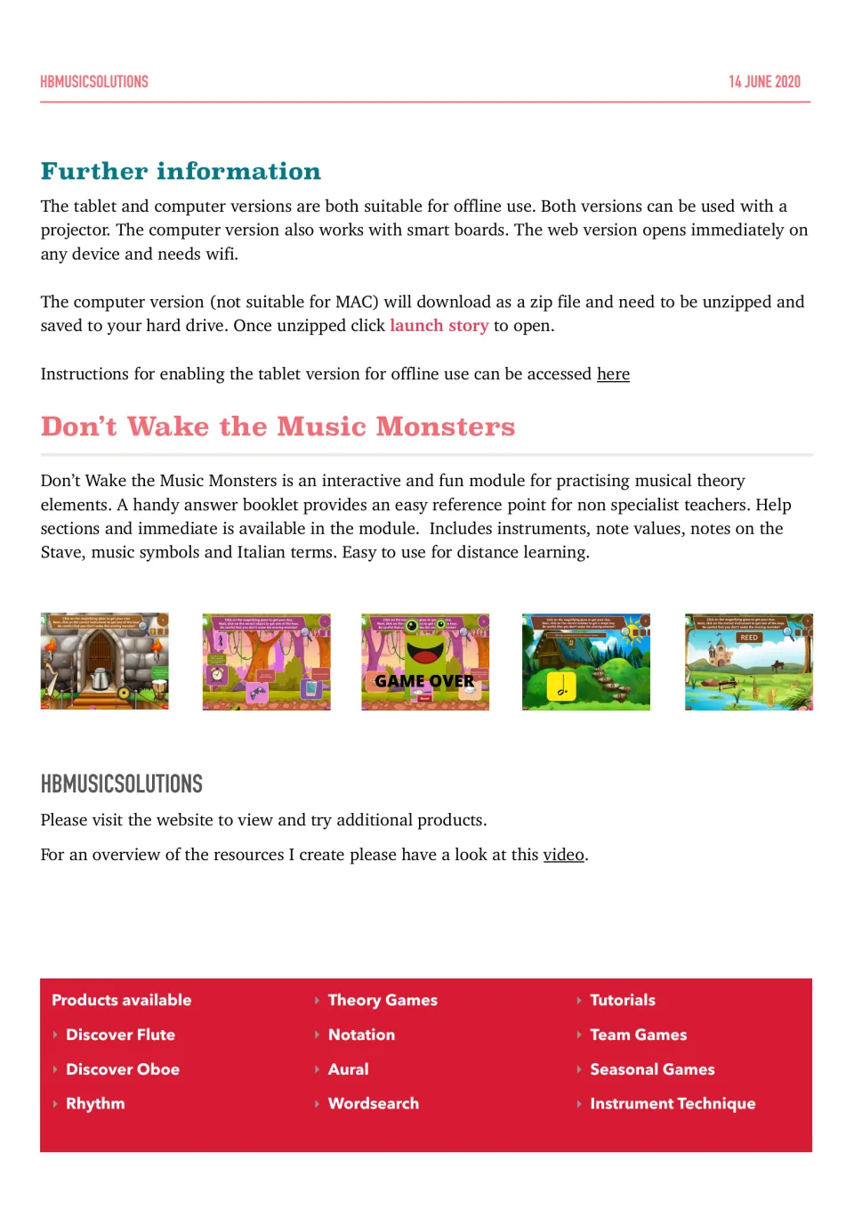 Setup notes for offline, projector and smart board use, plus module summary listing note values, symbols and Italian terms