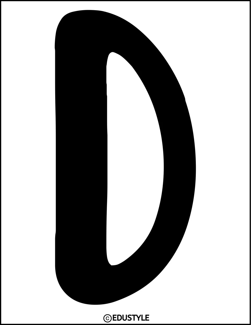 Solid black uppercase D, a display letter for the spring and Easter bulletin board and door decor kit