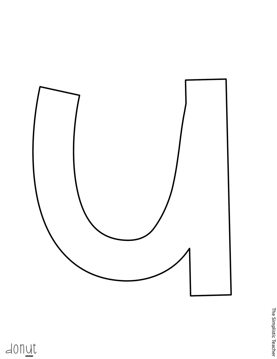 Cut-out lowercase u outline for the heading, with the small word label below underlining the fourth letter