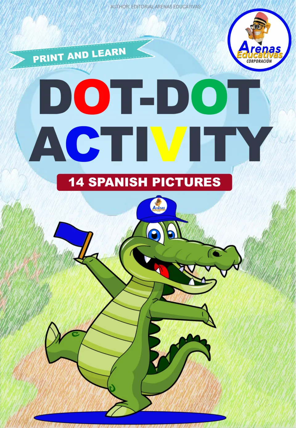 Cover of DOT-DOT ACTIVITY | 14 SPANISH PICTURES, a printable set of labeled Spanish picture activities