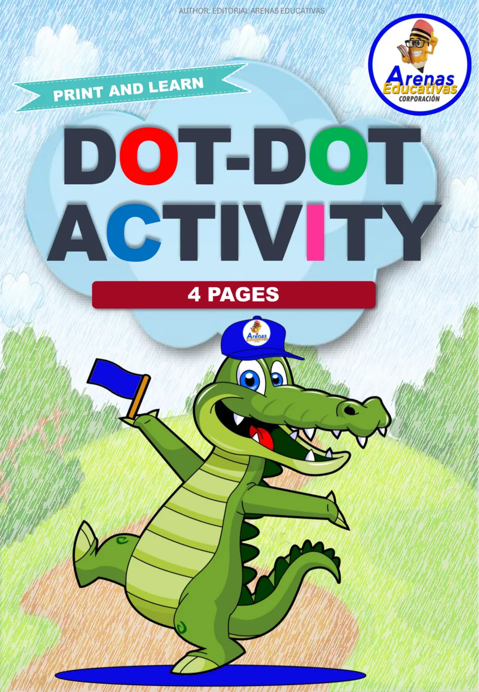 Cover of the dot activity resource labeled 'DOT-DOT ACTIVITY,' 'PRINT AND LEARN,' and '4 PAGES'