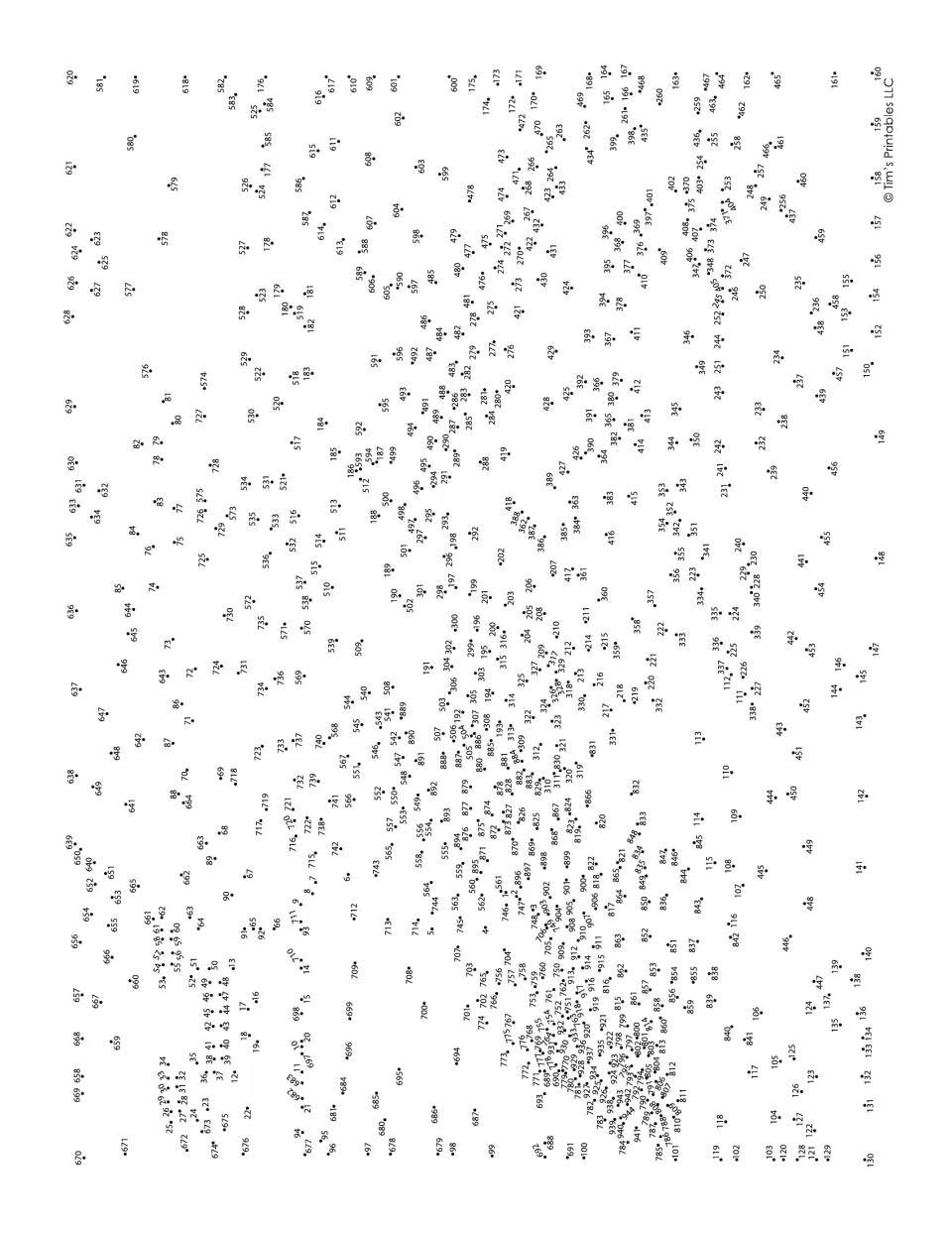 Extreme dot-to-dot puzzle: students join 945 numbered dots in order to reveal a hidden dragon, practising number sequencing