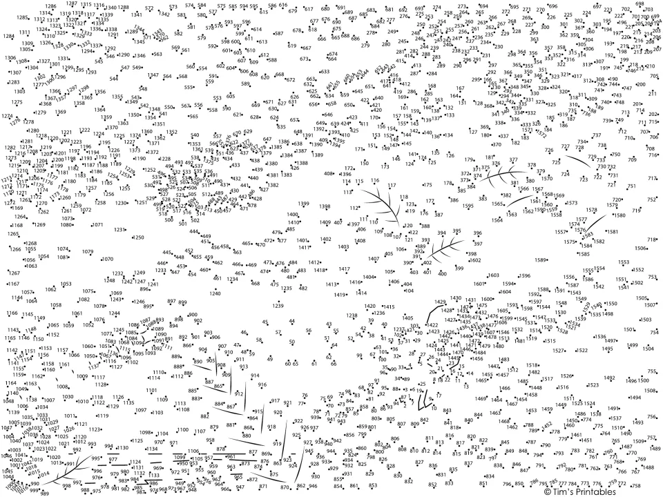 Dragonfly extreme connect the dots: students join over 1,400 numbered dots in counting order to reveal a hidden picture