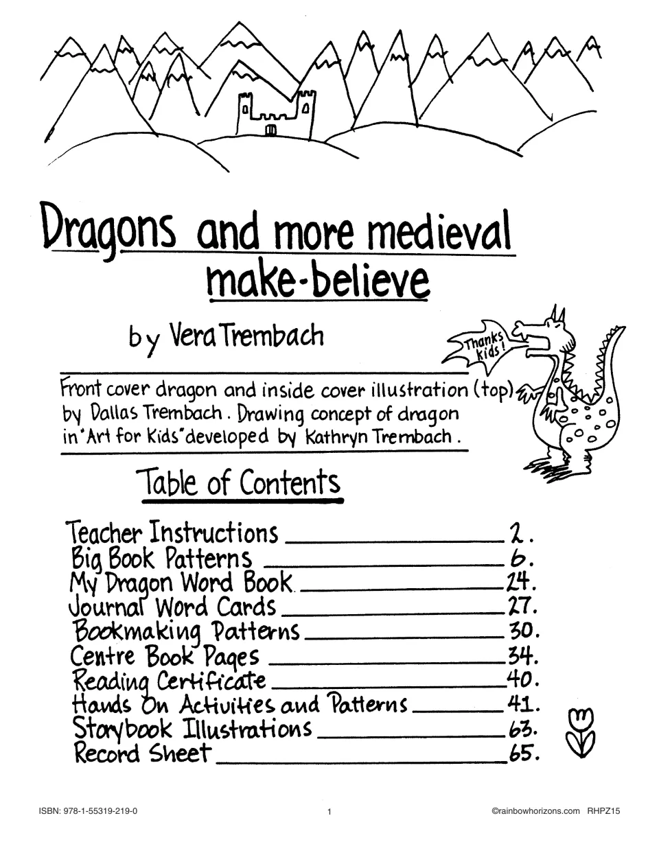 Unit contents list teacher instructions, Big Book patterns, word cards, bookmaking, and hands-on activities