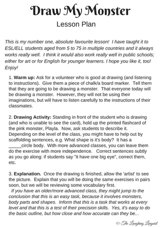 Draw My Monster – Fun ESL Game for Young Learners – preview 3