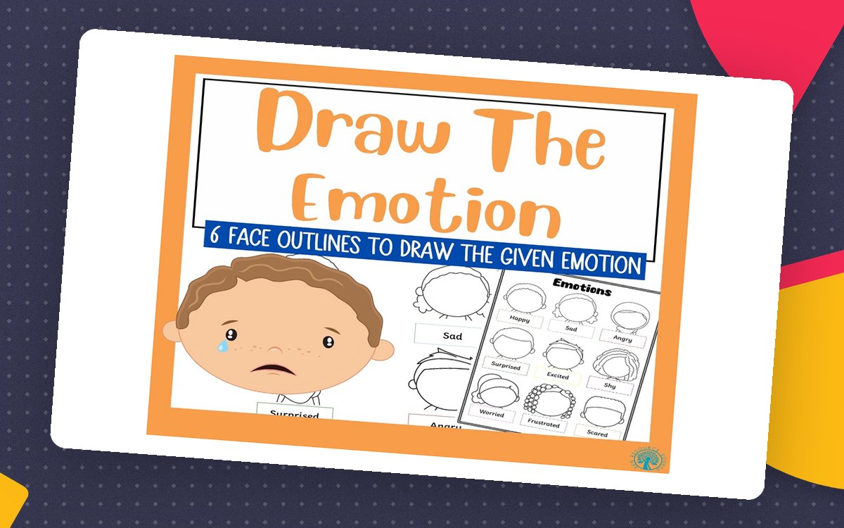 Draw the Emotion Faces – SEL Drawing Worksheet teaching resource preview