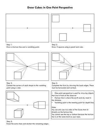 Drawing Cubes in One Point Perspective – Art Lesson – cover