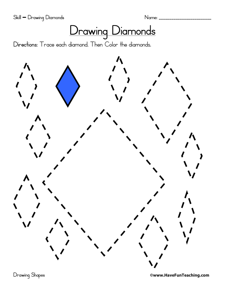 Drawing Diamonds Worksheet teaching resource preview