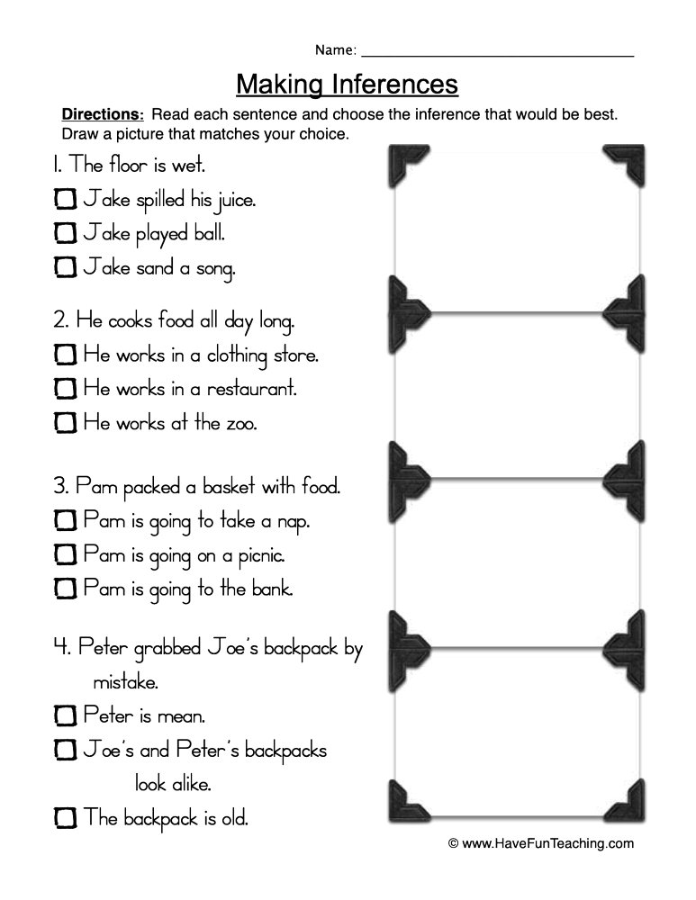 Inferences Second Grade
