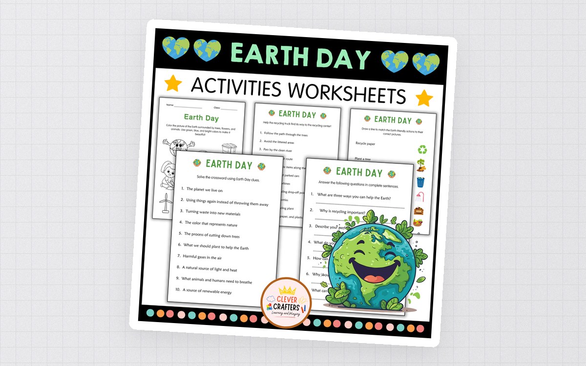 Earth Day Worksheets – Taking Care of Our Planet preview: Earth Day coloring page