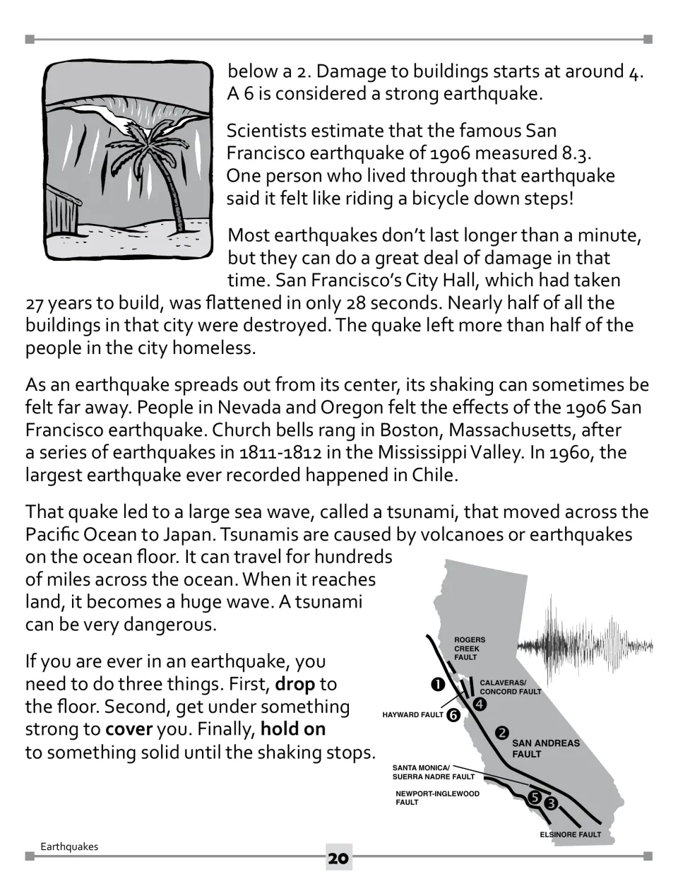 Earthquake reading, part 2: the 1906 San Francisco earthquake, tsunamis, and drop, cover, and hold on steps
