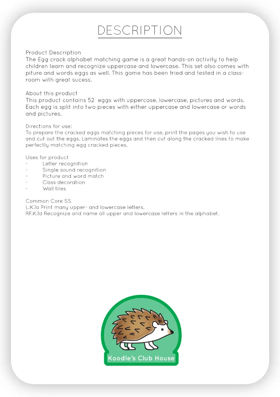 Instructions for preparing 52 matching eggs: print, cut out, laminate, then separate the cracked halves