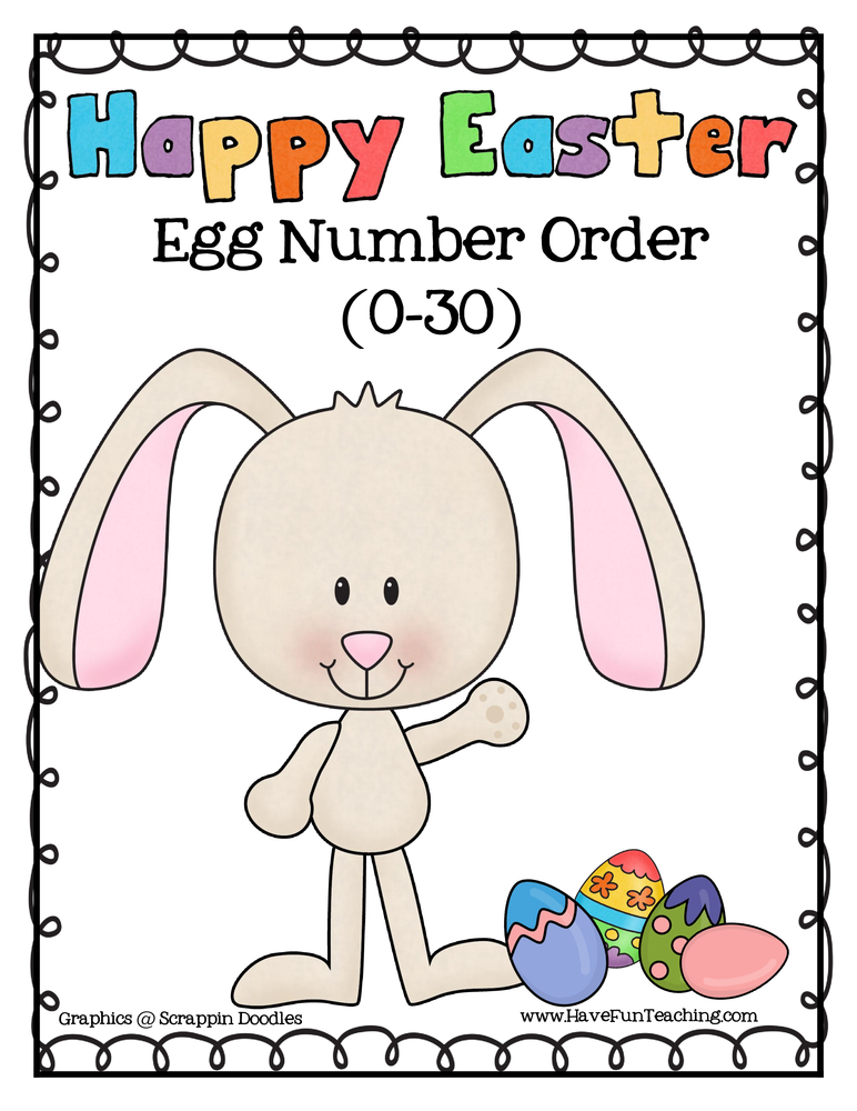 Easter Number Order 0-30 Activity teaching resource preview