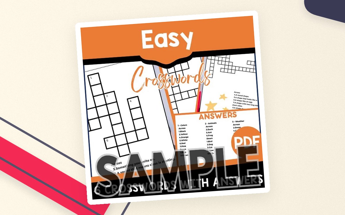 Simple Crossword Puzzle PDF with Answers – Free Sample preview