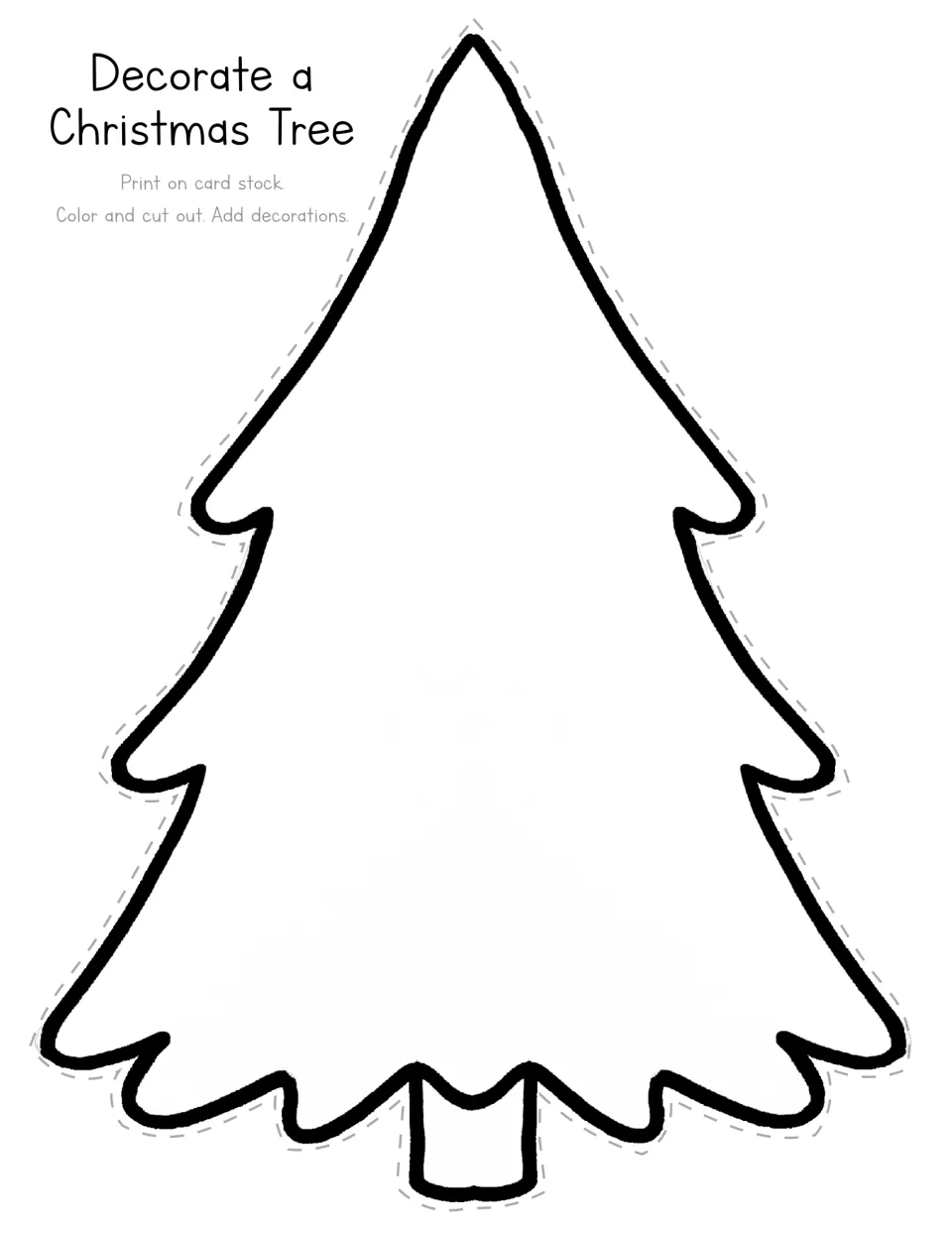 Decorate a Christmas Tree: students color and cut out a large tree outline printed on card stock, then add decorations