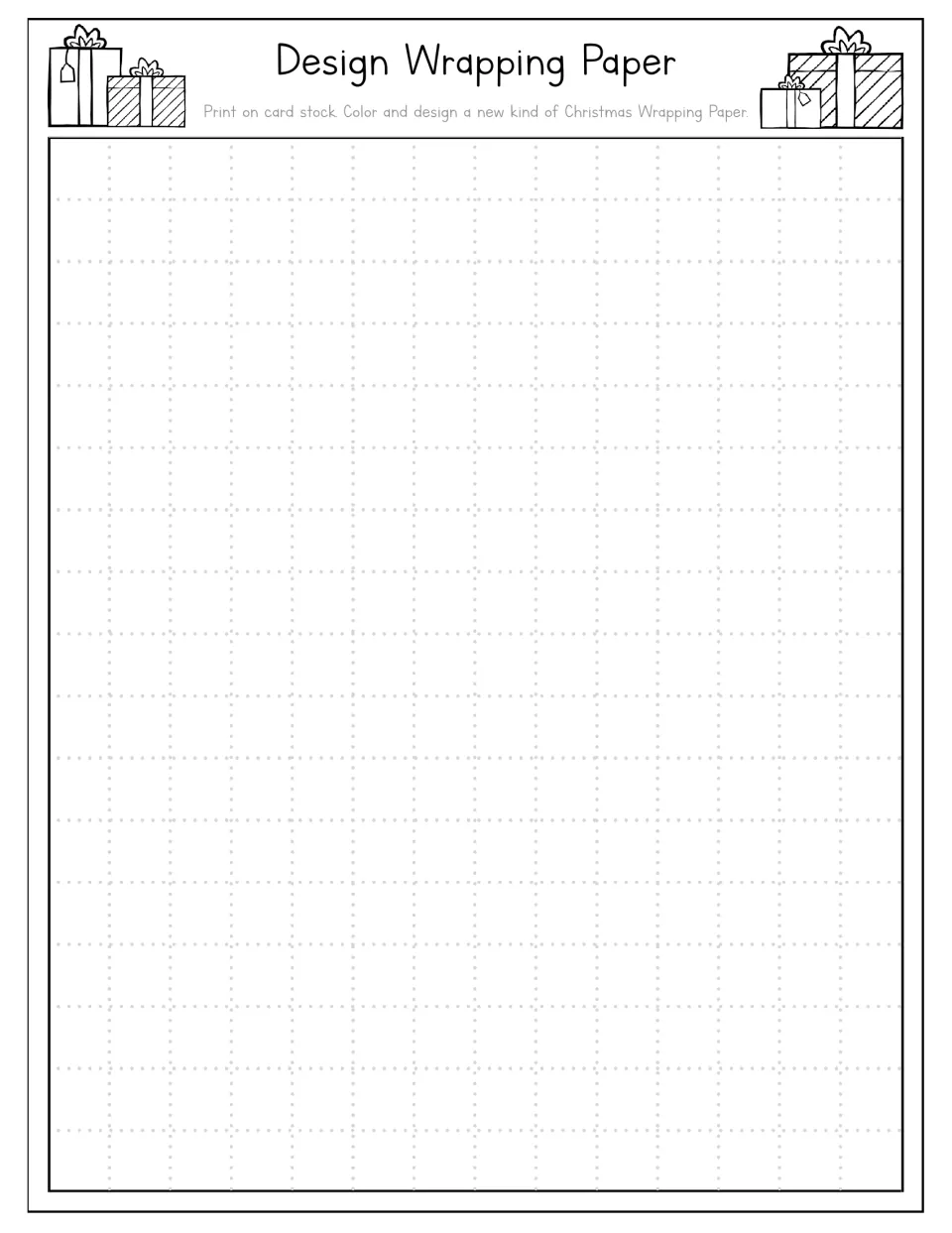 Design Wrapping Paper: students color and draw their own new kind of Christmas wrapping paper pattern on one full sheet